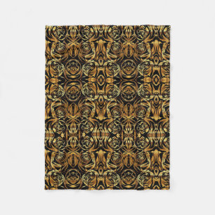Antieke Gouden Barok Damast Vliesdeken Fleece Deken