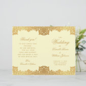 Antieke gouden crème elegante gevouwen huwelijkspr (Staand voorkant)