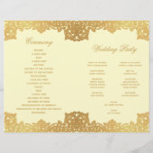 Antieke gouden crème elegante gevouwen huwelijkspr (Achterkant)