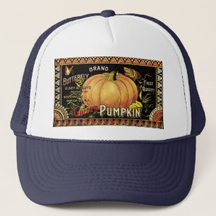 Antieke Gouden Pompoen Kist Label: Antieke Herfst Trucker Pet