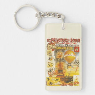 Antieke Grand Fete Fair Paris Poster Sleutelhanger