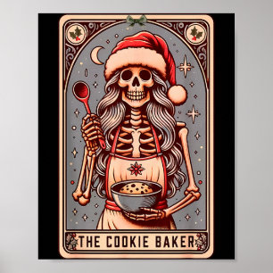 Antieke Grappige Skelet De Koekjes Bakker Tarotkaa Poster