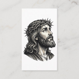 Antieke Gravure Doornenkroon Portret Ontwerp_ Visitekaartje