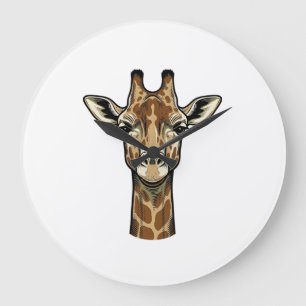 Antieke Gravure Giraffe Vector Kunst Design_1 Grote Klok