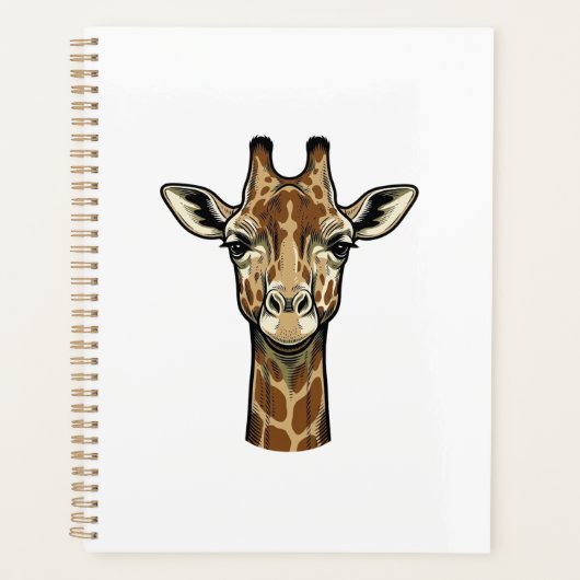 Antieke Gravure Giraffe Vector Kunst Design_1 Planner (Voorkant)