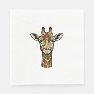 Antieke Gravure Giraffe Vector Kunst Design_1 Servet
