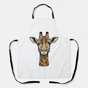 Antieke Gravure Giraffe Vector Kunst Ontwerp_1 Schort