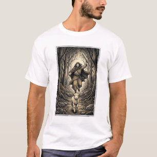 Antieke Gravure Herder en Lam Bos T-shirt
