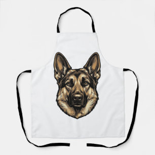 Antieke Gravure HerderHond Vector Design_1 Schort