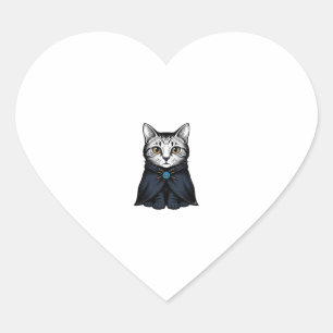 Antieke Gravure Kat Portret Illustratie Ontwerp Hart Sticker