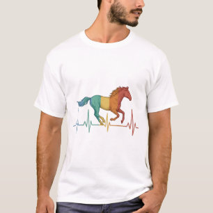 Antieke Gravure Paard Hartslag Vector Ontwerp T-shirt