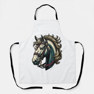 Antieke Gravure Paardenkop Vector Schort