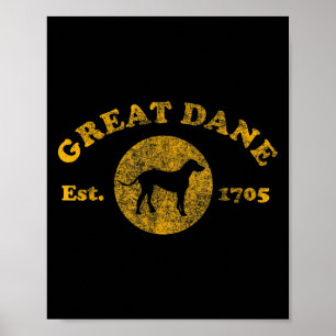 Antieke Great Dane Gevestigd 1705 Cadeau Voor Grea Poster
