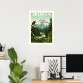 Antieke Gresham Oregon Poster (Thuiskantoor)