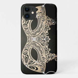 Antieke Groene Parel Elegant Maskerade Masker iPhone 11 Hoesje