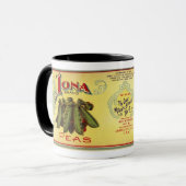 Antieke Groente Label - Erwten Mok (Voorkant links)