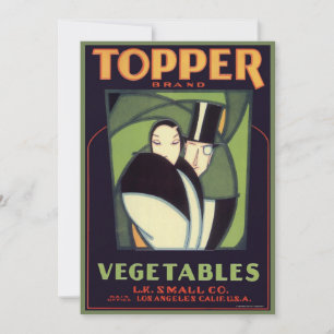Antieke Groente Label Topper, Art Deco Romantiek