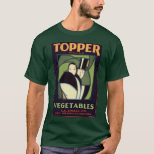 Antieke Groente Topper Label, Art Deco Romantiek T-shirt