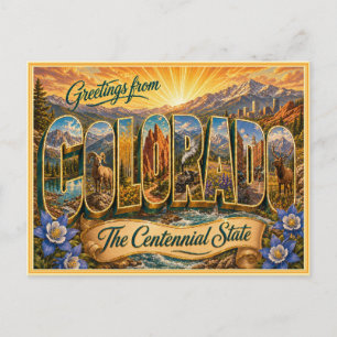 Antieke Groet uit Colorado van Ansichtkaart Briefkaart