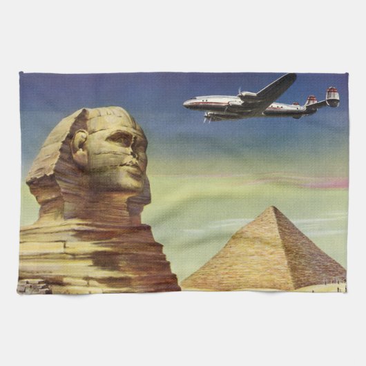 Antieke Grote Sfinx van Giza, piramides van Egypte Theedoek (Horizontaal)