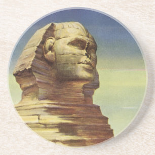 Antieke Grote Sfinx van Giza, piramides van Egypte Zandsteen Onderzetter