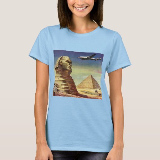 Antieke Grote Sfinx van Gizeh, piramides van Egypt T-shirt (Voorkant)