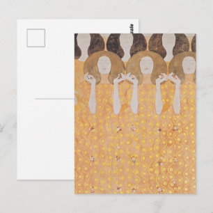 Antieke Gustav Klimt Goud Art Nouveau Bloemmotief Briefkaart