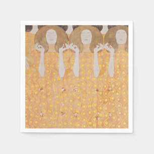 Antieke Gustav Klimt Goud Art Nouveau Bloemmotief Servet