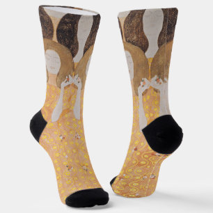 Antieke Gustav Klimt Goud Art Nouveau Bloemmotief Sokken