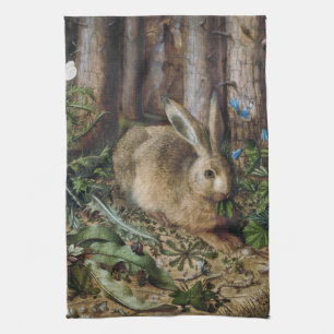 Antieke Haas Bos Natuur Donker Cottagecore Theedoek