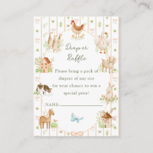 Antieke handgeschilderde boerderij baby shower lui informatiekaartje