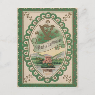Antieke Harp Van Erin St. Patrick's Dag Kaart