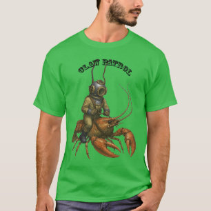 Antieke helmduiker rijdt op een reusachtige rivier t-shirt
