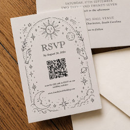 Antieke Hemelbruiloft Qr Code RSVP Kaart