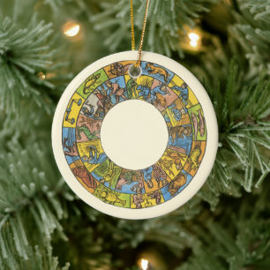 Antieke Hemelkaart, Astrologische Dierenriem Keramisch Ornament