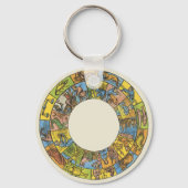 Antieke Hemelkaart, Astrologische Dierenriemwiel Sleutelhanger (Achterkant)