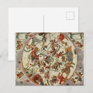 Antieke Hemelkaart van de Noordelijke Sterrenhemel Briefkaart