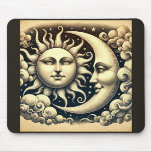 Antieke Hemelse Zon & Maan Muismat