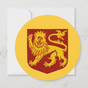 Antieke Heraldische Stappende Leeuw Uitnodiging