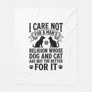 Antieke Hond Kat Religie Quote Huisdier Liefhebber Fleece Deken