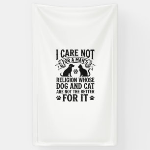 Antieke Hond Kat Religie Quote Huisdier Liefhebber Spandoek