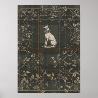 Antieke Honden Gravure Botanische Tuin Poster