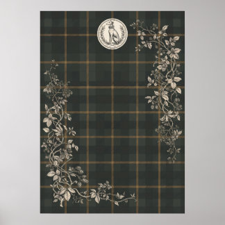 Antieke Honden Gravure Botanische Tuin Poster
