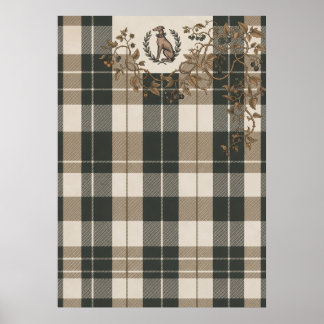 Antieke Honden Gravure Botanische Tuin Poster
