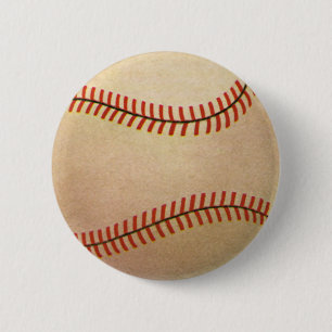 Antieke Honkbalspeler, Catcher met Handschoen Ronde Button 5,7 Cm