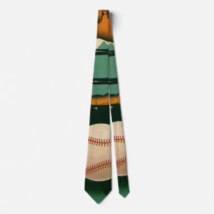 Antieke honkbalspeler, catcher met handschoen stropdas