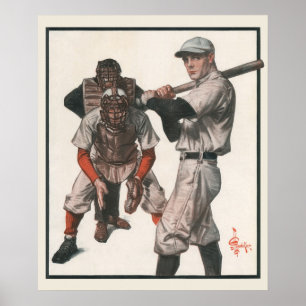 Antieke honkbalspelers poster
