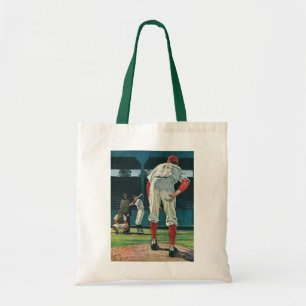 Antieke honkbalspelers werper op heuvel tote bag