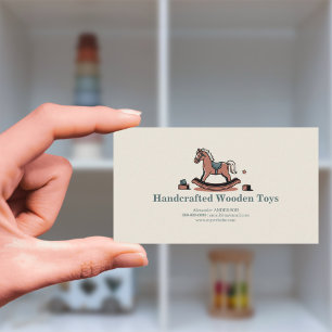 Antieke Houten Schommelpaard - Houten Speelgoed Za Visitekaartje