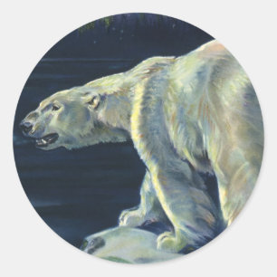 Antieke IJsbeer, Arctisch Zeedier Dieren Ronde Sticker